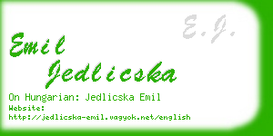 emil jedlicska business card
